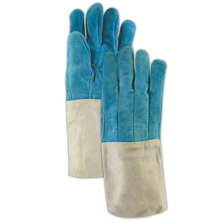 MAGID Leather Gloves, Blue, 12 PK T4650WL